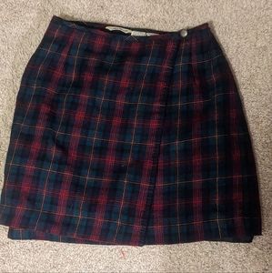 Eddie Bauer plaid wool mini skirt